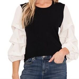 INDIGO ROSE Peasant Top Size M 🖤🤍